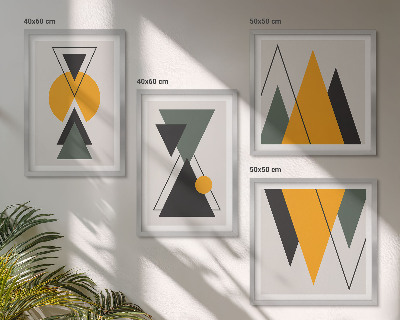 Polittico con cornice Forme geometriche astratte