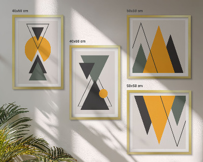 Polittico con cornice Forme geometriche astratte