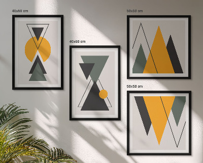 Polittico con cornice Forme geometriche astratte