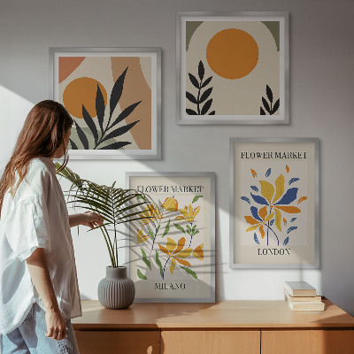 Galleria a parete Poster floreali Parigi Milano