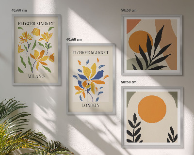Galleria a parete Poster floreali Parigi Milano