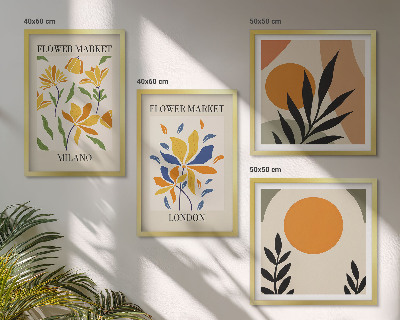 Galleria a parete Poster floreali Parigi Milano