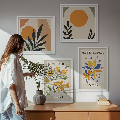 Galleria a parete Poster floreali Parigi Milano