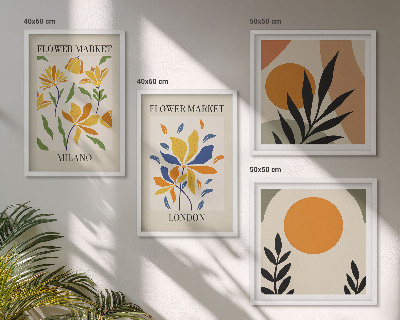 Galleria a parete Poster floreali Parigi Milano