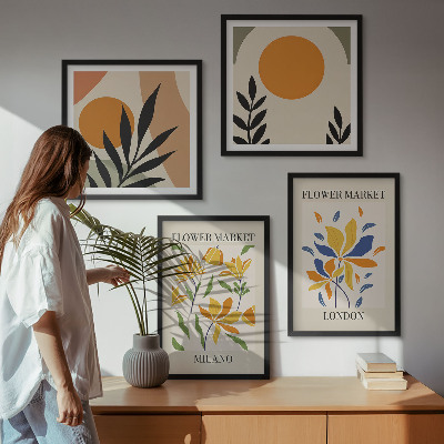 Galleria a parete Poster floreali Parigi Milano