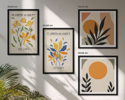 Galleria a parete Poster floreali Parigi Milano