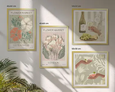 Manifesti floreali città del vino galleria a parete