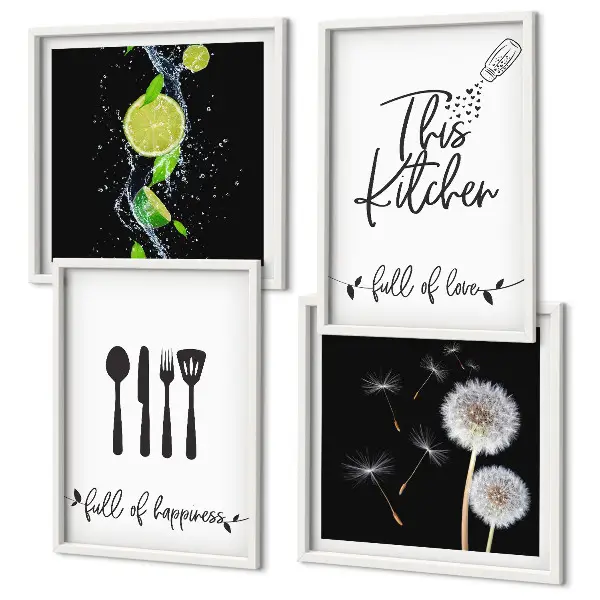Polittico con cornice Tarassaco Lime decorazione con iscrizioni per cucina