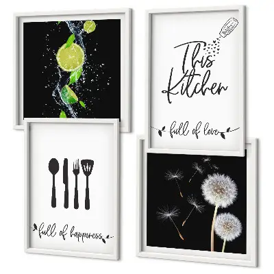 Polittico con cornice Tarassaco Lime decorazione con iscrizioni per cucina