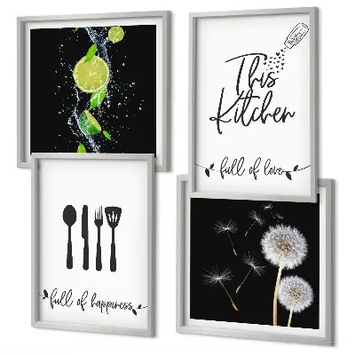 Polittico con cornice Tarassaco Lime decorazione con iscrizioni per cucina