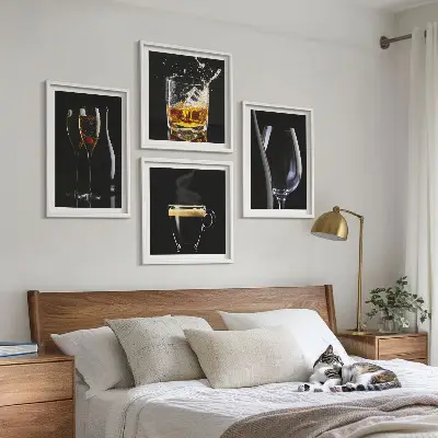 Galleria a parete per whisky, vino, champagne, caffè e alcolici