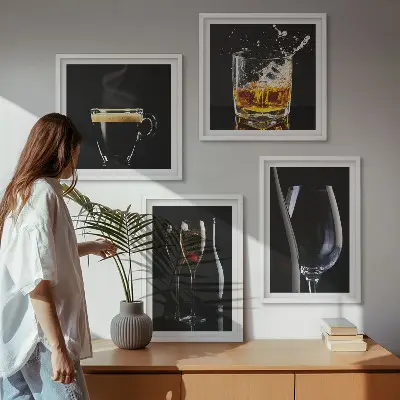 Galleria a parete per whisky, vino, champagne, caffè e alcolici