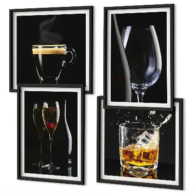 Galleria a parete per whisky, vino, champagne, caffè e alcolici