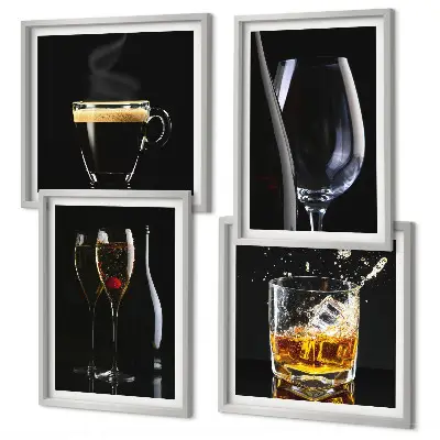Galleria a parete per whisky, vino, champagne, caffè e alcolici