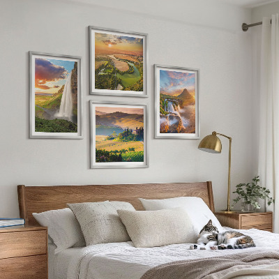 Composizione di 4 quadri Panorami del tramonto italiano