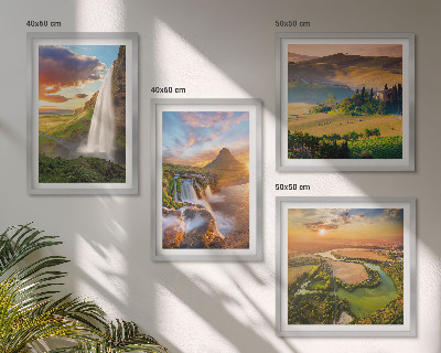 Composizione di 4 quadri Panorami del tramonto italiano