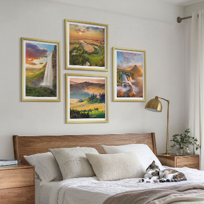 Composizione di 4 quadri Panorami del tramonto italiano