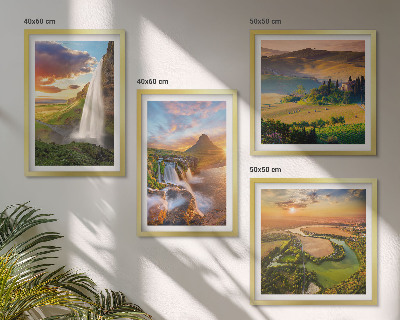 Composizione di 4 quadri Panorami del tramonto italiano