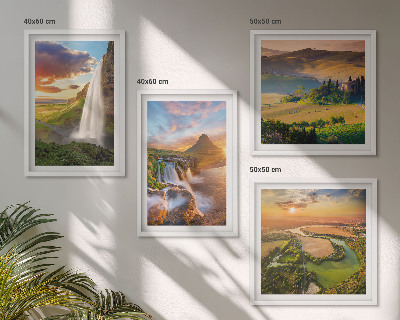 Composizione di 4 quadri Panorami del tramonto italiano