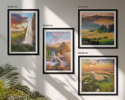 Composizione di 4 quadri Panorami del tramonto italiano