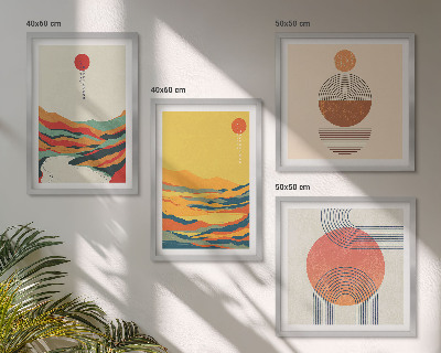 Galleria a parete I colorati disegni delle montagne del fiume Japandi