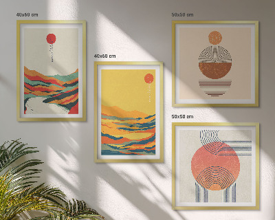Galleria a parete I colorati disegni delle montagne del fiume Japandi