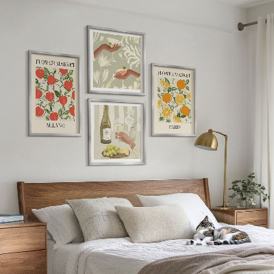 Polittico con cornice Fiori vino Milano Parigi