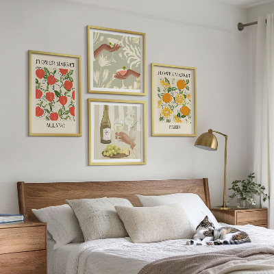 Polittico con cornice Fiori vino Milano Parigi