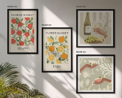 Polittico con cornice Fiori vino Milano Parigi