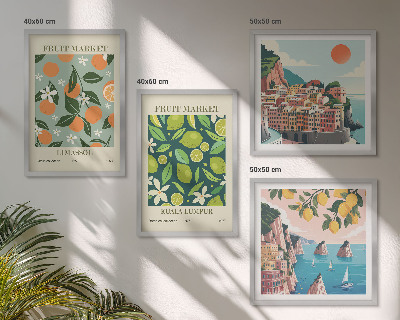 Galleria a parete Poster vintage con motivi di frutta