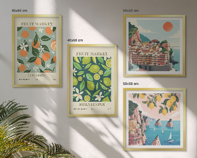 Galleria a parete Poster vintage con motivi di frutta