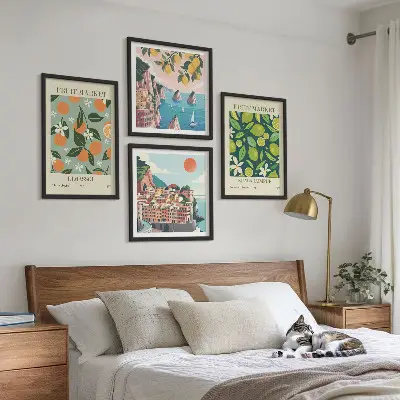 Poster vintage con motivi di frutta decorazione da parete