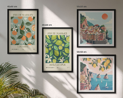 Galleria a parete Poster vintage con motivi di frutta
