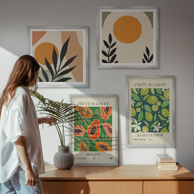 Galleria a parete Motivi boho con papaya