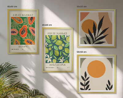 Galleria a parete Motivi boho con papaya