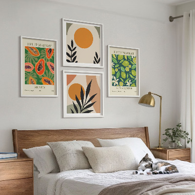 Galleria a parete Motivi boho con papaya