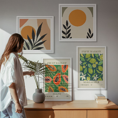 Galleria a parete Motivi boho con papaya