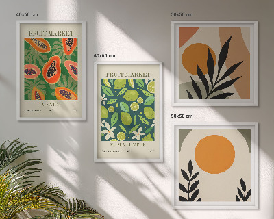 Galleria a parete Motivi boho con papaya