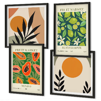 Galleria a parete Motivi boho con papaya