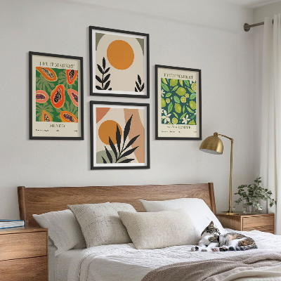 Galleria a parete Motivi boho con papaya