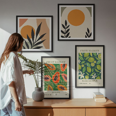 Galleria a parete Motivi boho con papaya