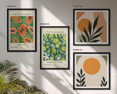 Galleria a parete Motivi boho con papaya