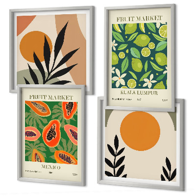 Galleria a parete Motivi boho con papaya