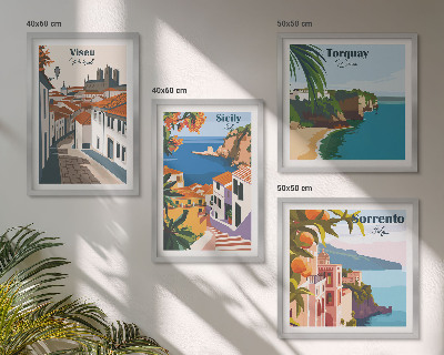 Galleria a parete Illustrazioni in stile retrò di città del mondo