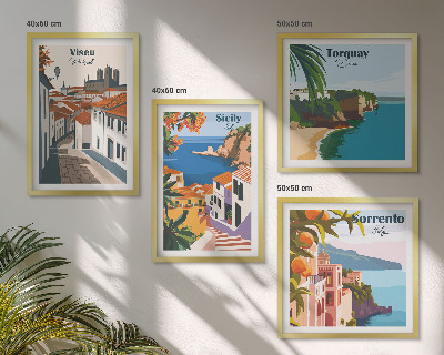 Galleria a parete Illustrazioni in stile retrò di città del mondo