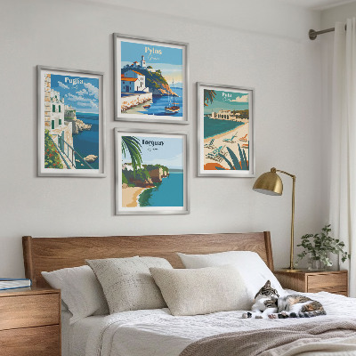 Polittico con cornice Paesaggi turistici sul mare