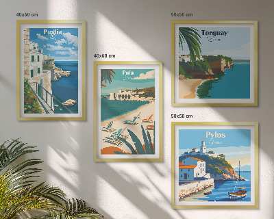 Polittico con cornice Paesaggi turistici sul mare