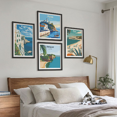Polittico con cornice Paesaggi turistici sul mare