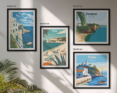 Polittico con cornice Paesaggi turistici sul mare