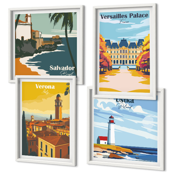 Galleria a parete Vedute di luoghi famosi in riva al mare